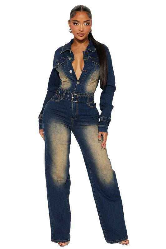 On My Body Denim Jumpsuit