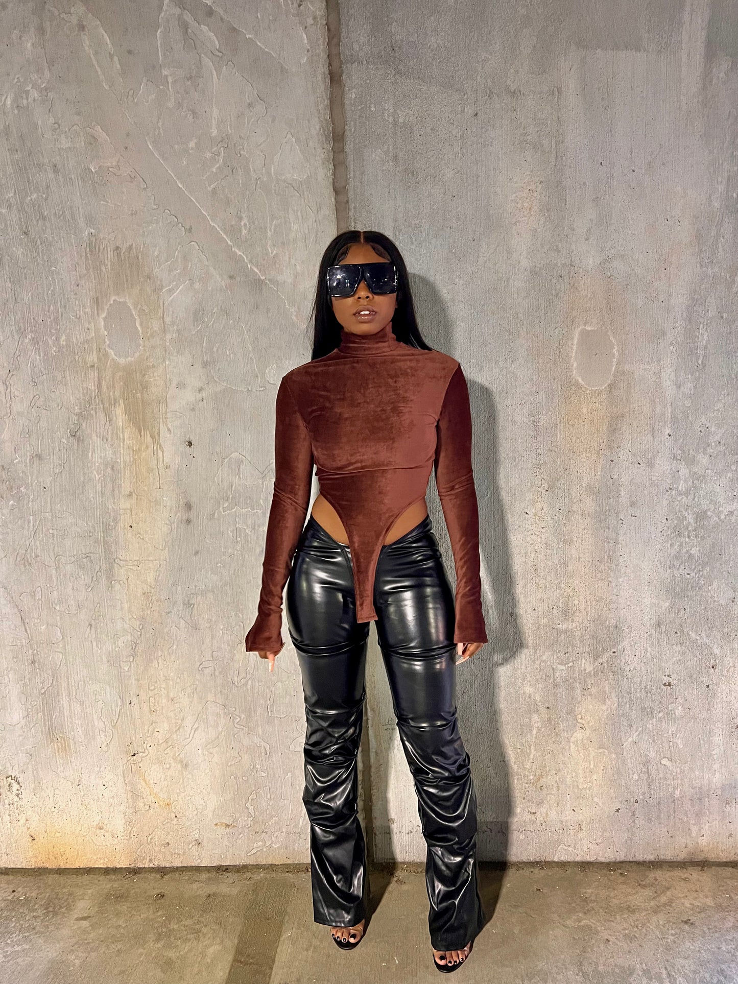 Irregular Brown Turtleneck